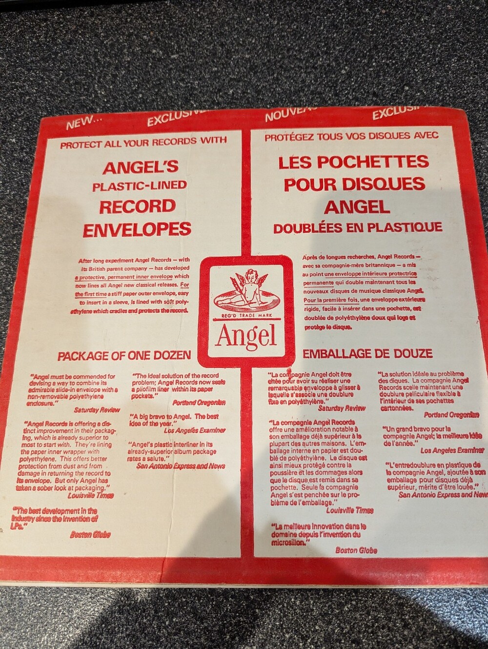 Angels Plastic Record Envelopes -